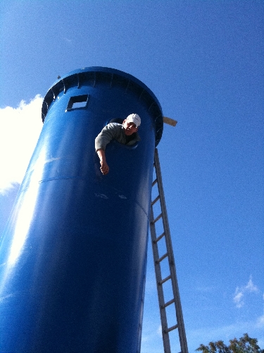 Neuer Kran bei Hollandboot in Berlin - Winterlager in Berlin